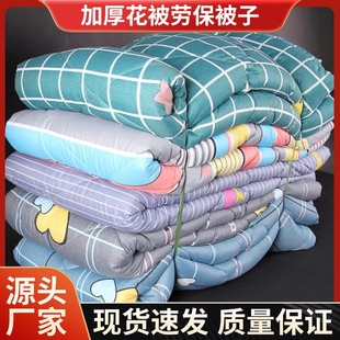 Factory direct supply dormitory upper and lower shop single quilt wholesale warm construction site labor protection quilt cotton quilt mattress cushion quilt