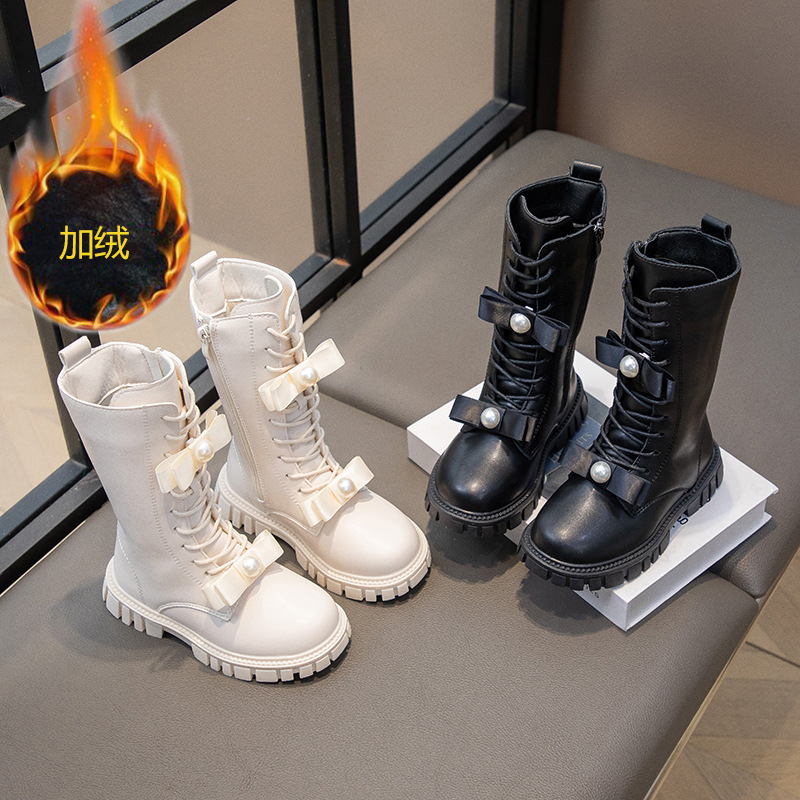 Girls High Boots 2025 New Autumn and Winter Kidsren's Fashion Boots Girls Fashion Princess Style Long Cotton