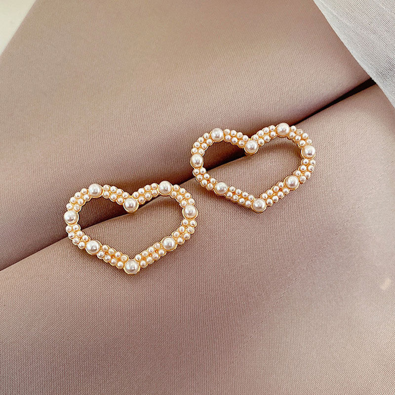 Women'S Gender Fashion Star Heart Shape Bow Knot Imitation Pearl Alloy Rhinestone Tassel Women's Earrings 1 Pair