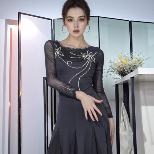Boutique imitation Austrian white Ab round collar flower cuff base shirt square dance dress hot drilling pattern thermal transfer sticker