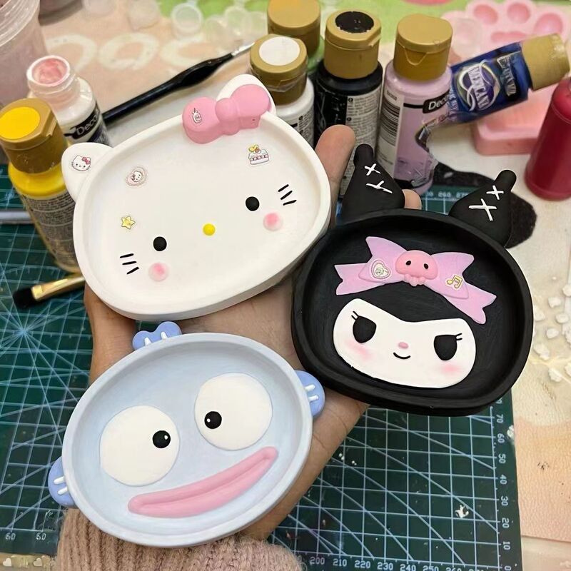 Internet Celebrity Three-dimensional Aromatherapy Plaster Plate Handmade Creative Jewelry Plate Storage Disc White Embryo Colored Cute Stall