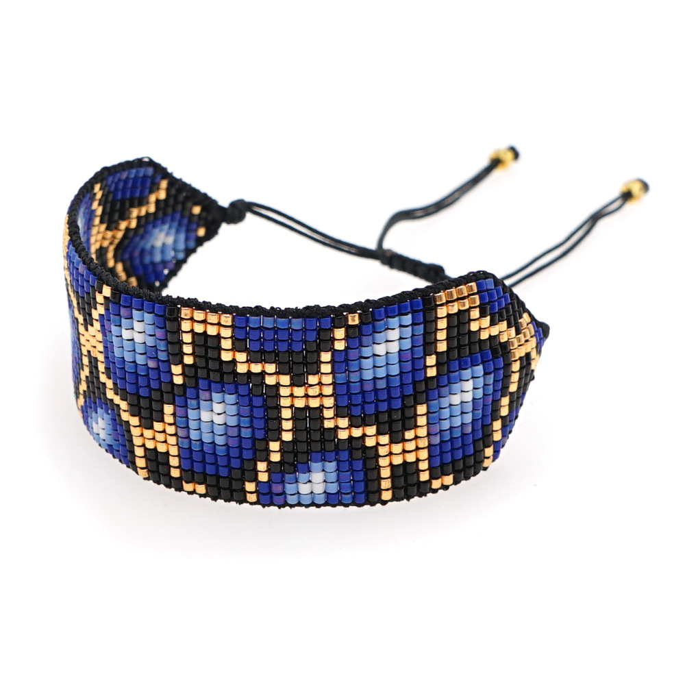 ethnic style leopard beaded handwoven irregular rice bead braceletpicture6