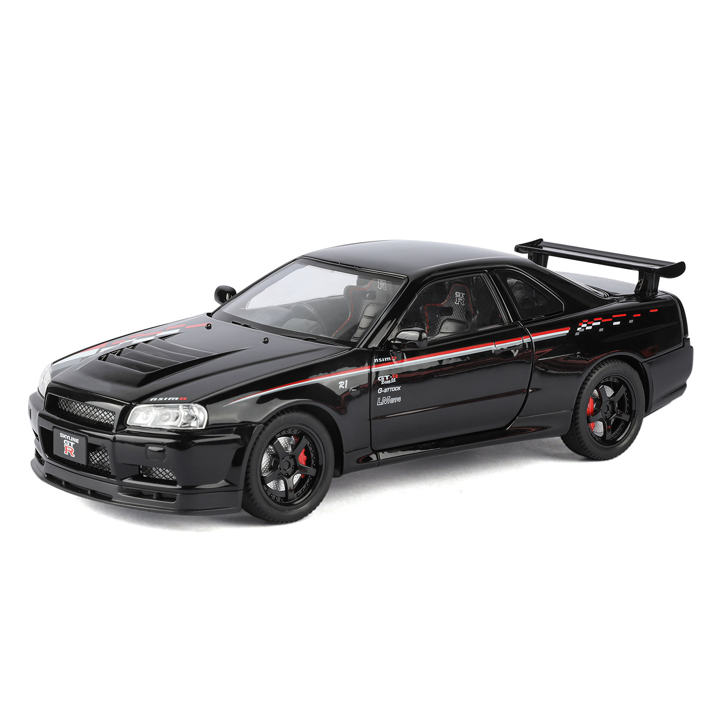 1: 24 GTR modificación modelo de automóvil deportivo de aleación Echo sonido y luz automóvil deportivo cultural área de exposición juguetes para niños