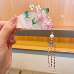 兒童古風蝴蝶插梳公主中國風漢服頭飾可愛小兔子後腦勺流蘇發梳