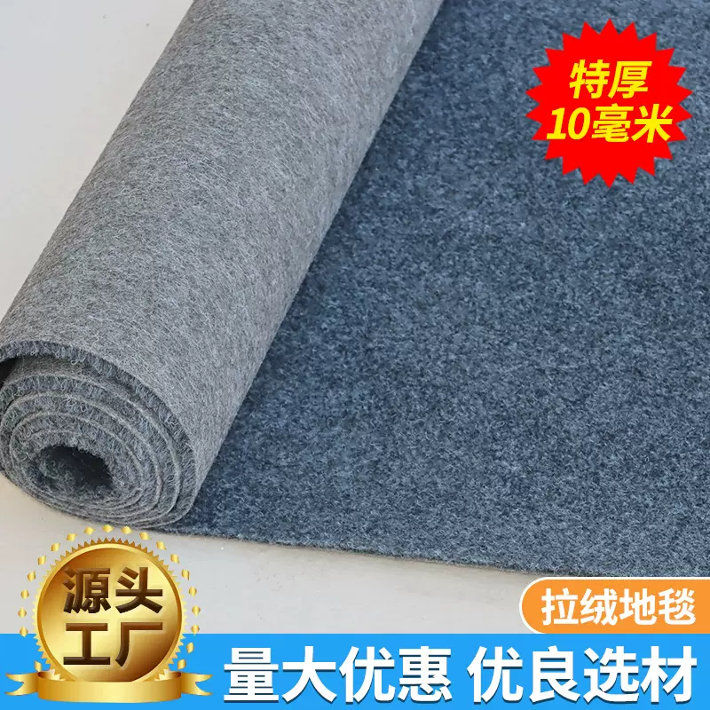 加厚拉绒地毯7mm10mm特厚家用满铺隔音地毯商用可裁剪拉绒地毯
