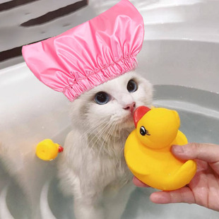 Pet shower cap cat toiletries cat Puppy shower cap with rubber band cat protect their ears