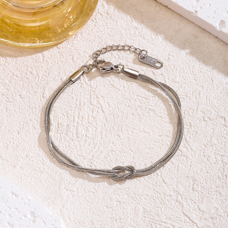Rose Gold Snake Clavicle Chain with Clasp, New Amazon Cross-Border Product, Gold and Silver Lobster Clasp Adjustable Bracelet, European and American Style