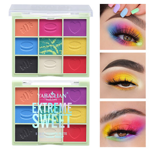 YABAOLIAN NEW color listing NEW transparent nine-color eye shadow plate earth color pearlescent matte makeup ins eye shadow