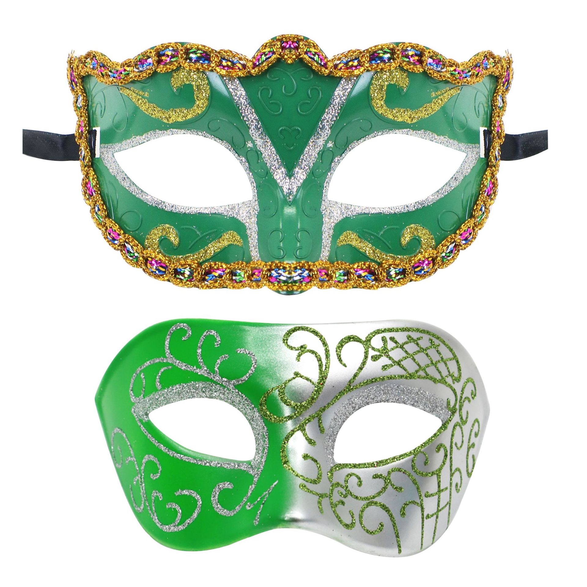 Amazon máscaras de fiesta de carnaval de venta caliente máscaras de baile unisex pintadas alrededor del borde de San Valentín