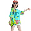 Children's T-shirt, jacket for leisure, with short sleeve, suitable for teen, oversize, western style