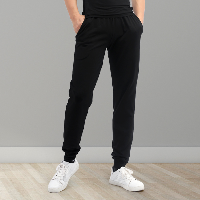 Pantalones de baile pantalones de rábano adulto suelto negro apretado cerrado Pantalones rectos de práctica de los hombres Pantalones deportivos