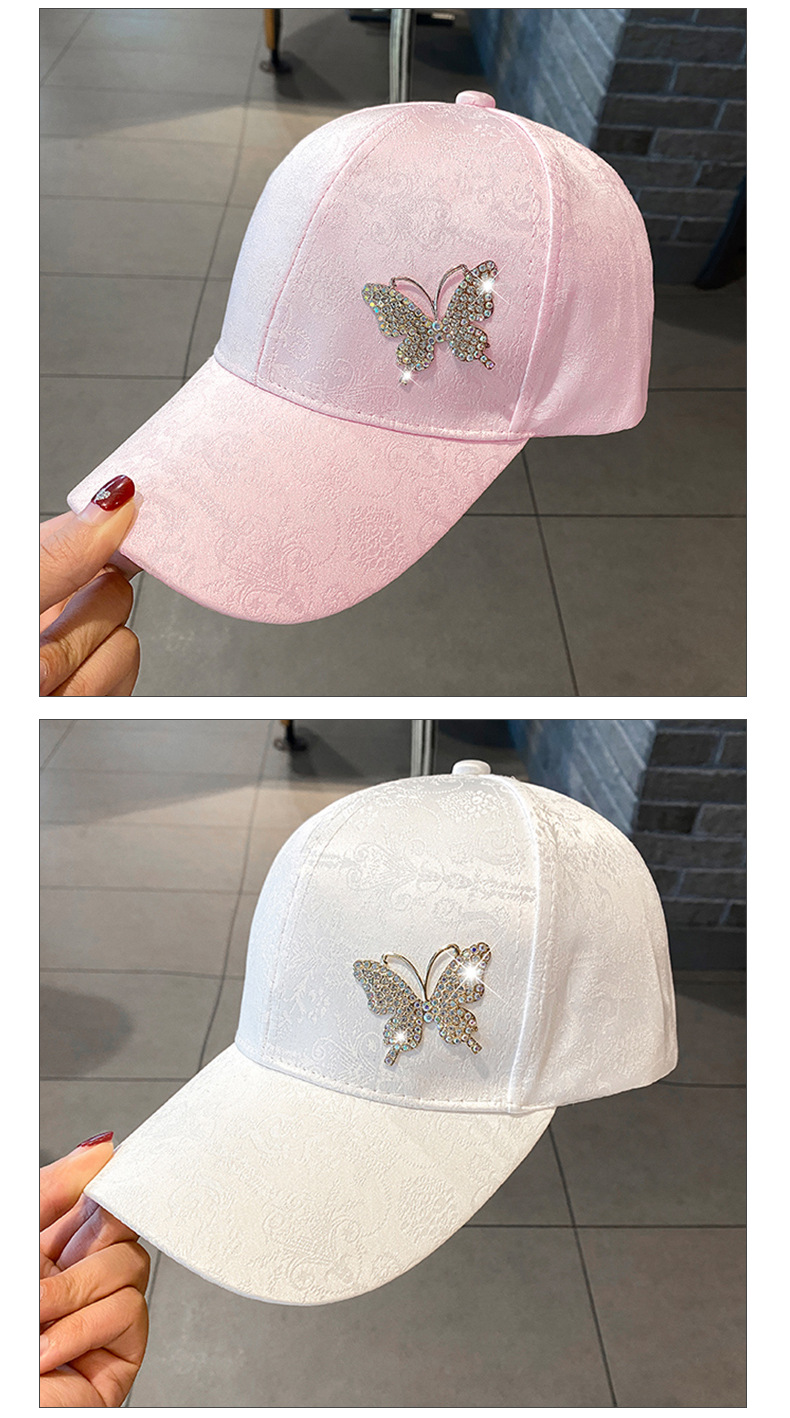 Bestickte bogen baseball kappe weibliche kleine frische gesicht kleine gewaschen kappe außen große krempe_voghion.com