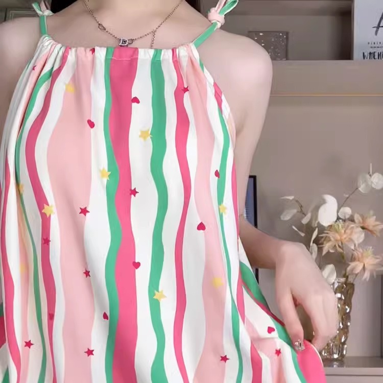 Pantalones de pijama de cabina de nube de algodón cojín de pecho 2024 nuevo verano florecido el mago de Oz falda ropa para el hogar