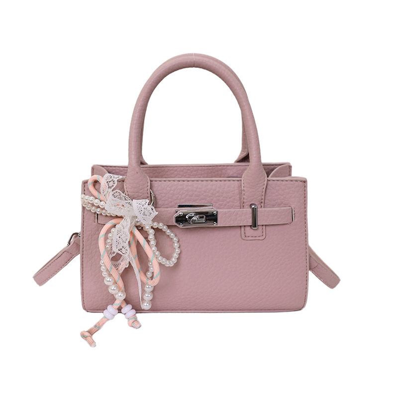 Sentido cotidiano lichi estampado Kelly bolso para mujeres 2026 nuevo estilo de moda bolso de mano versátil bolso cuadrado simple bolso de hombro
