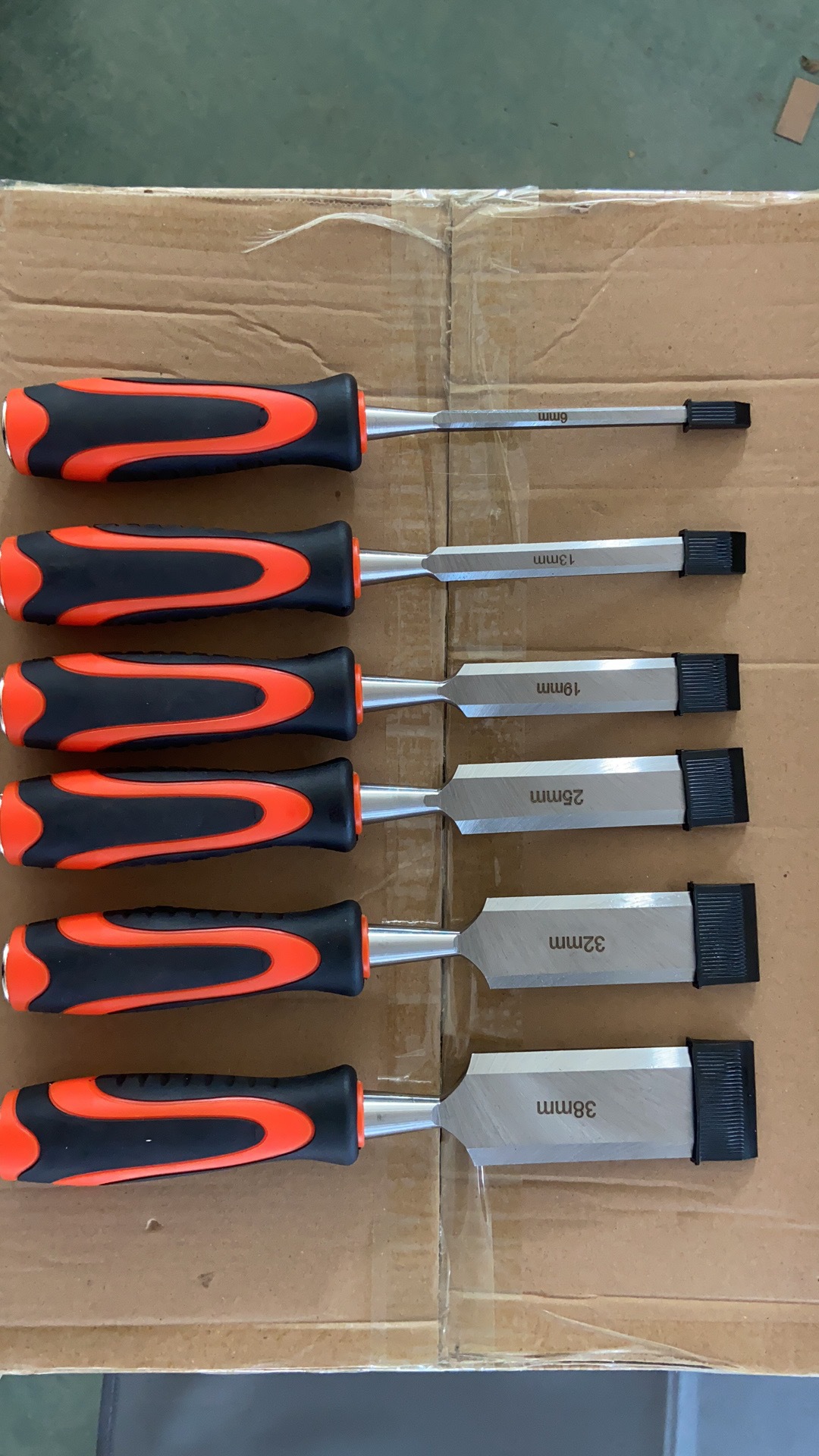 三科6PCS双色塑柄铬钒钢碳钢木工凿刀木工木匠组套工具凿子雕刻刀