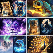 跨境新款5D钻石画动物满钻DIY圆钻方钻挂画钻石贴画客厅 源头厂家