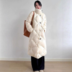 王菲同款菱格轻奢羽绒服女长款过膝2025冬季新款休闲宽松显瘦90绒