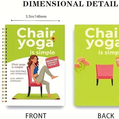 Cross-Border New Guidebook for 30-Day Chair Yoga Training for Seniors over 60 Years Old, Planner Notebook with Spiral Binding