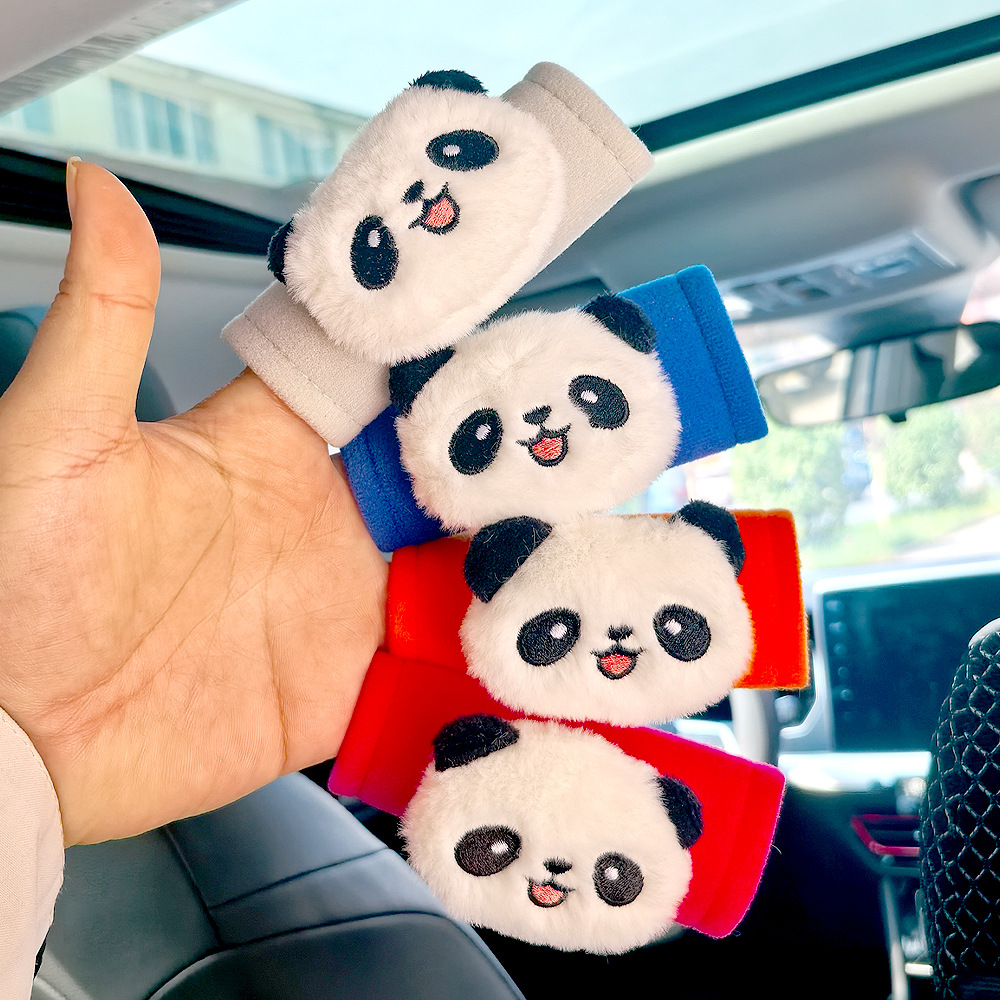 Cute panda de dibujos animados mango de automóvil mano de freno de mano de automóvil general mango de puerta interior guante de techo