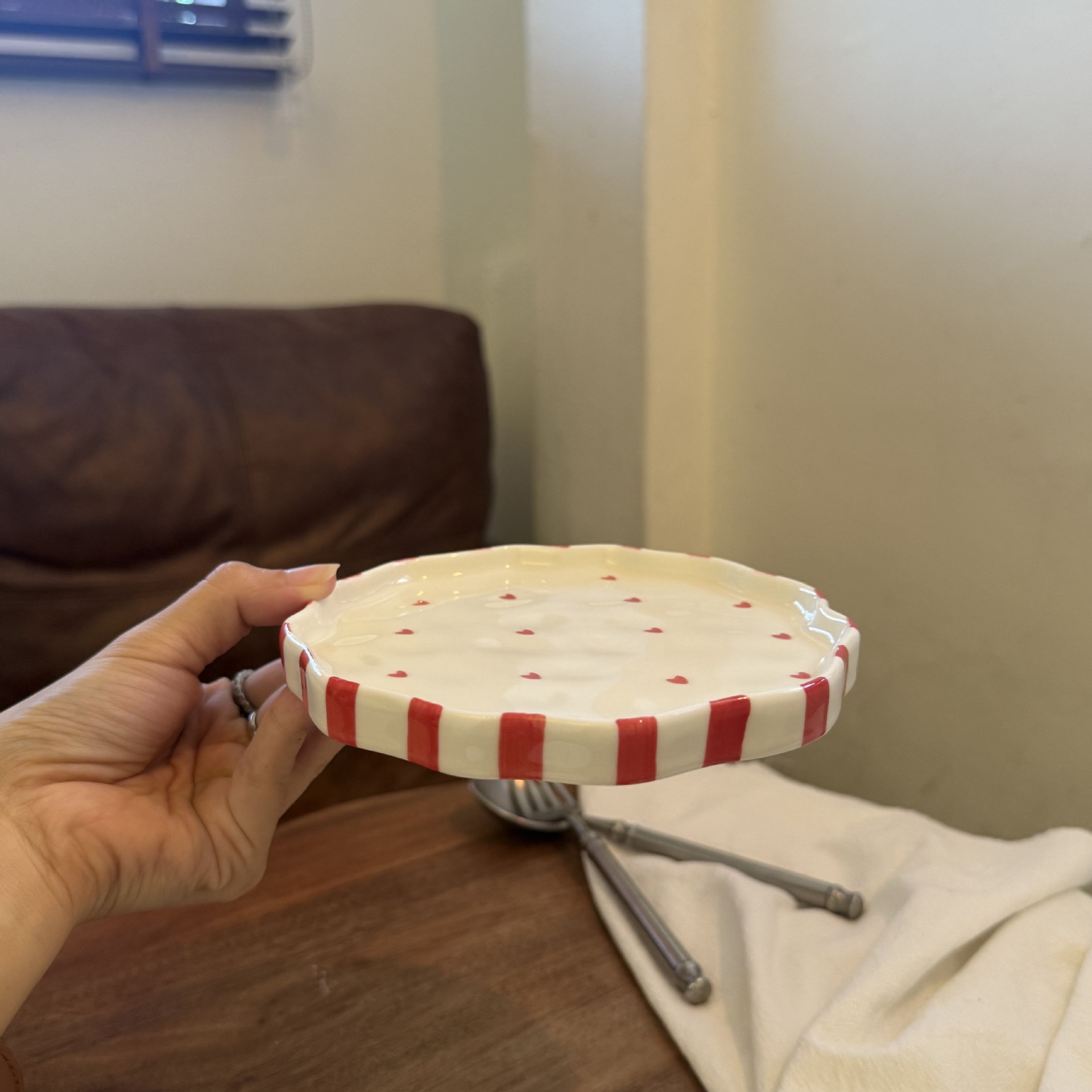 Navidad francesa retro pinza de mano pura pintada a mano taza de café de cerámica plato de alto valor plato de postre de té de la tarde