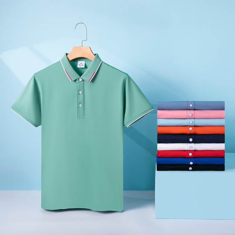 Processed Golf Polo Shirt Men's Short-sleeved Slim-fit Solid Color Casual Lapel T-shirt Men's Summer Thin Custom logo