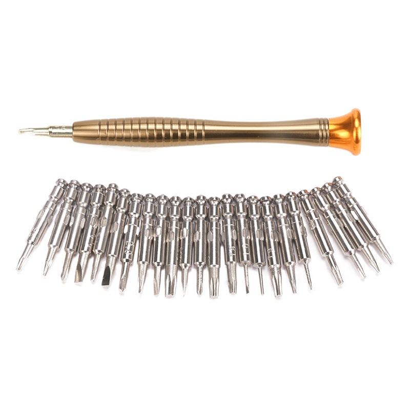 25-en-un destornillador bolsa de cuero traje combinación portátil destornillador teléfono móvil desmontaje reparación computadora herramienta caja cruzada