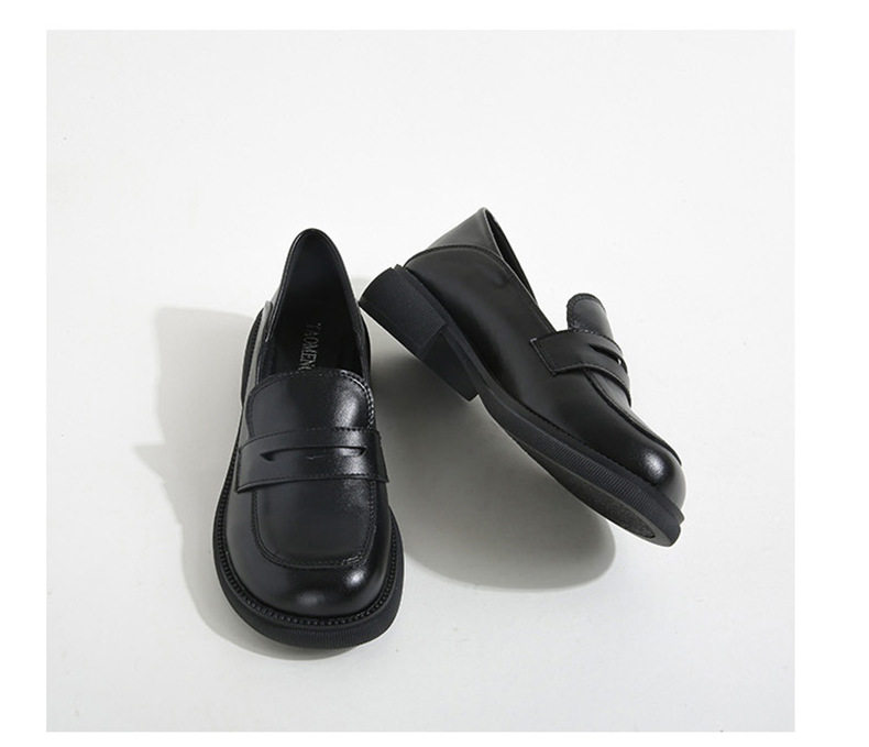 Giày lười nữ đế dày gót vuông 3–5 cm , mũi tròn — Màu đen chi tiết 20