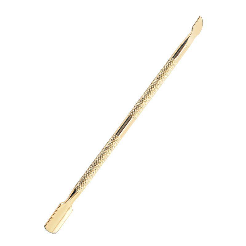 Uñas de acero inoxidable transfronterizas, empuje de acero para la piel muerta, empuje para quitar la armadura de doble cabezal, lima de uñas de titanio de color, herramienta para quitar la piel