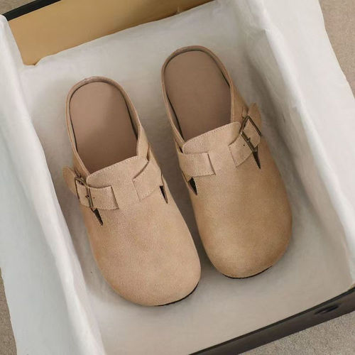 Hua Wear-Resistant Sand Birkens for Women, 2025 Spring Collection: Retro Soft-Soled Birkens, Slip-On Flat Tods