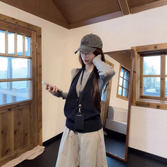 孕妇装早秋韩系穿搭一整套女秋季2025新款灰色长袖上衣阔腿裤套装