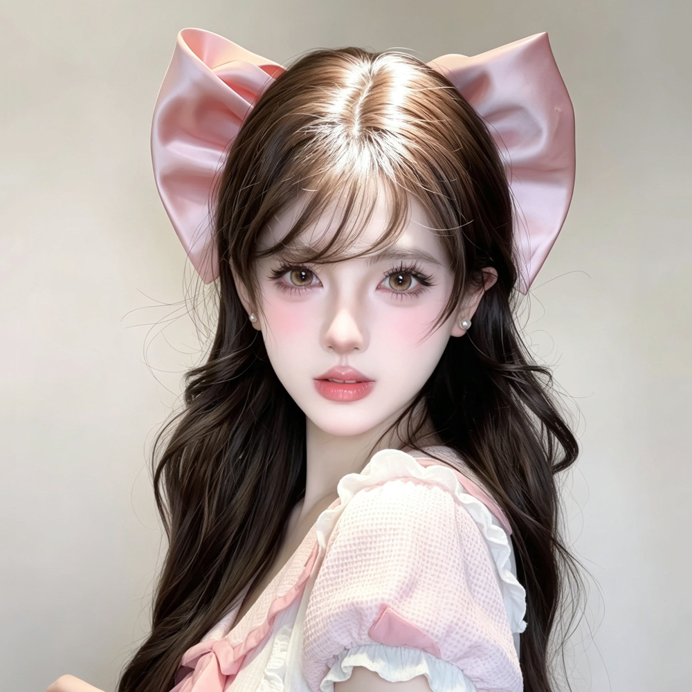 프렌치 새틴 리본 헤어핀 발레코어 뒷머리 로리타 공주 헤어 액세서리