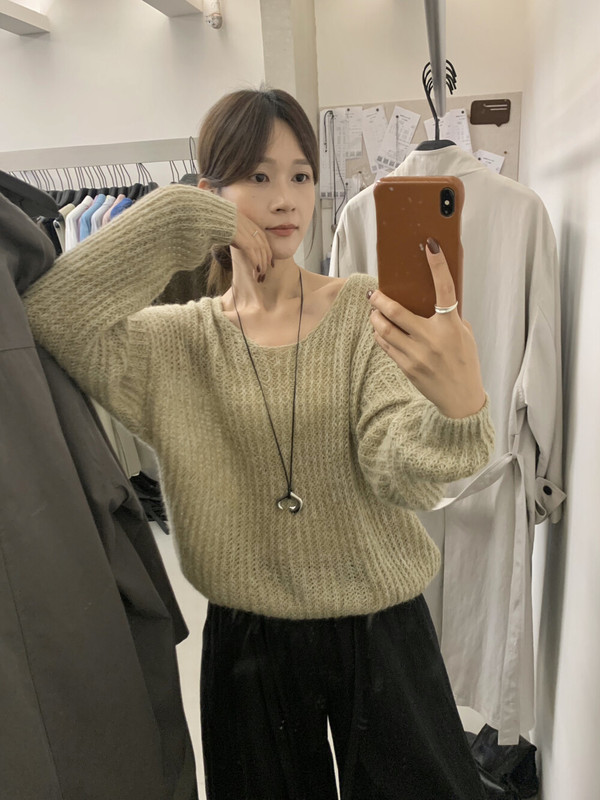 miss密思家2025秋季新款韩系慵懒风镂空套头毛衣女宽松显瘦针织衫|undefined