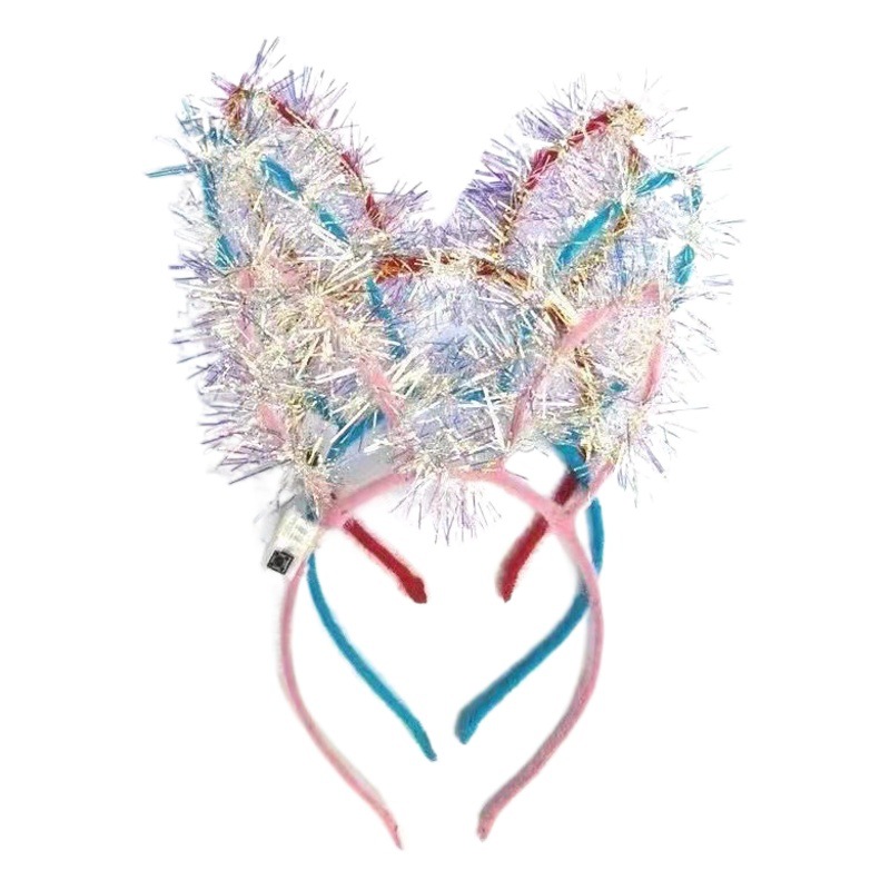 Diadema con Orejas de Conejo con Luces, Diadema Brillante para Puestos de Mercado Nocturno, Juguetes Brillantes para Niños al por Mayor