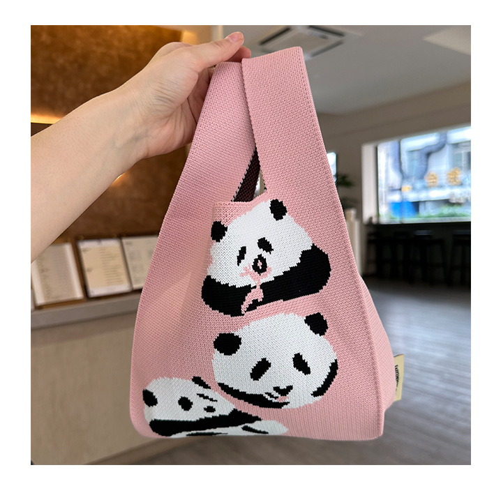 Women's Medium Polyester Animal Little Bear Stripe Cute Open Handbag Shopping Bags display picture 7