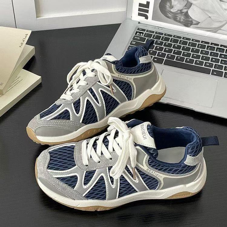 Thick-Soled Breathable Mesh Forrest Gump Shoes 2025 Autum New Casual Sports Shoes Dad Shoes Women's Moral Training Running Shoes Trend