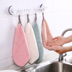 Home coral velvet cloth, not easy to get oily, kitchen dishwashing magic tool, dishwashing cloth towel, water-absorbent, not easy to shed hair, easy to clean