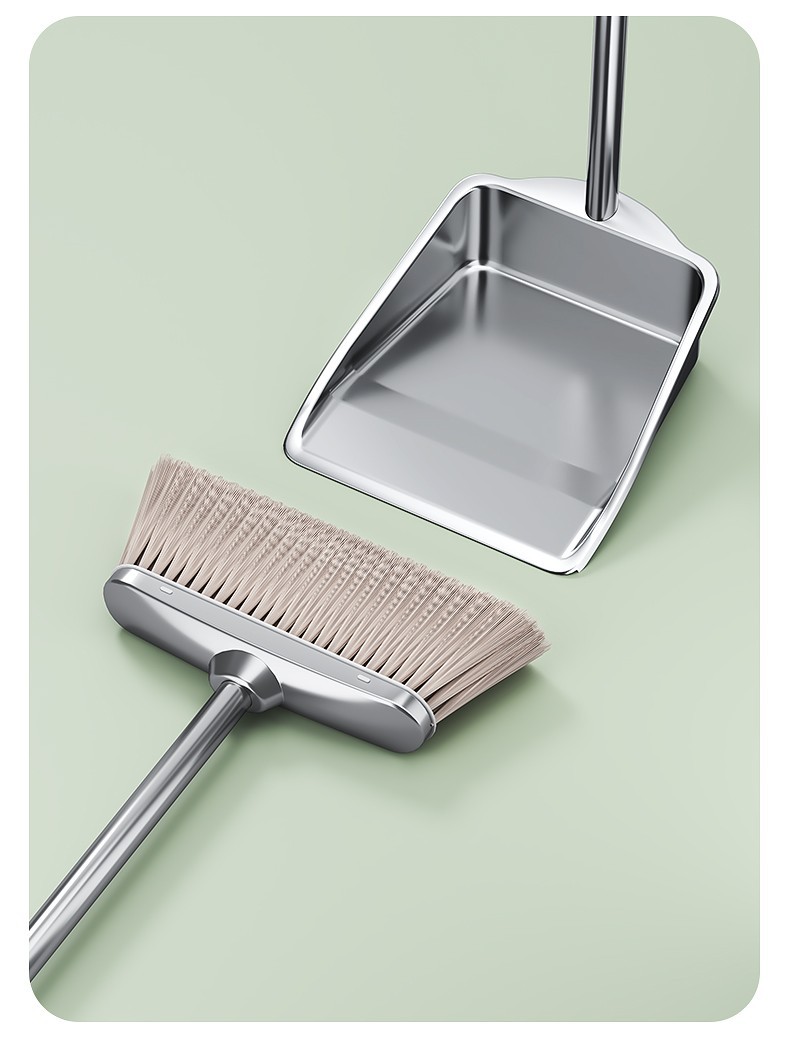 Household Brooms And Dustpans Set Thickened Durable Stainless Steel For Kitchen And Bathroom Cleaning_voghion.com