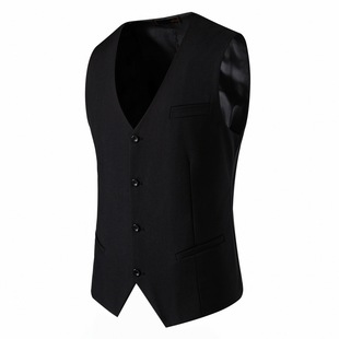 Cross-border foreign trade hot new solid color men's fashion trend vest V-collar single-breasted vest factory wholesale