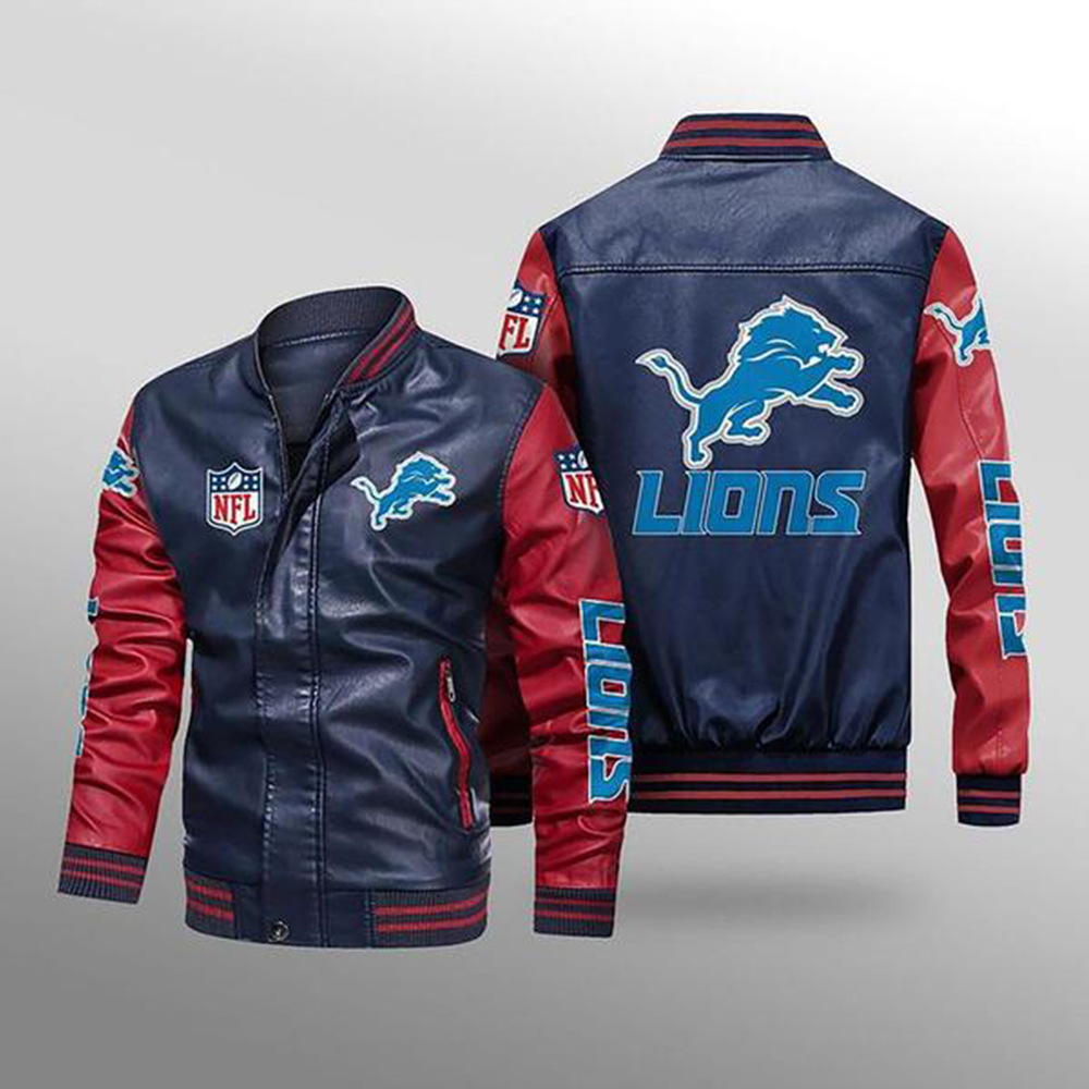 Chaqueta de cuero NFL gruesa impresa de tamaño grande primavera y otoño más chaqueta de locomotiva de hombre chaqueta de león chaqueta de cuero