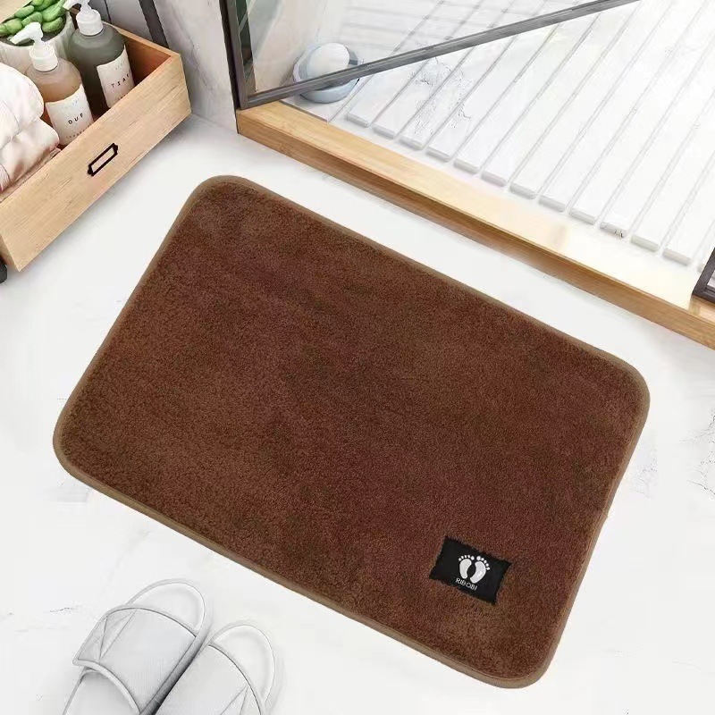 Toalla de suelo antideslizante de lana de coral al por mayor 40*60 casa de familia baño baño alfombra de baño toalla de suelo de comercio exterior absorbente personalizado