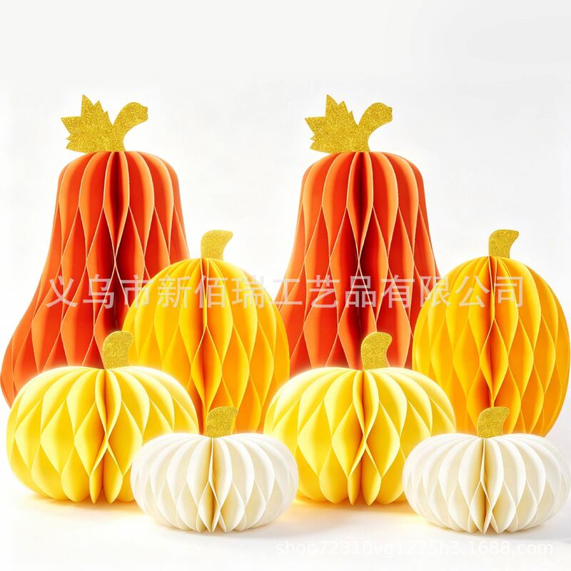 Hot-Selling Thanksgiving Pumpkin Honeycomb Ball Decorations Autumn Harvest Festival Party Pumpkin Table Decoration Set Hot-Selling Thanksgiving Pumpkin Honeycomb Ball Decorations Autumn Harvest Festival Party Pumpkin Table Decoration Set