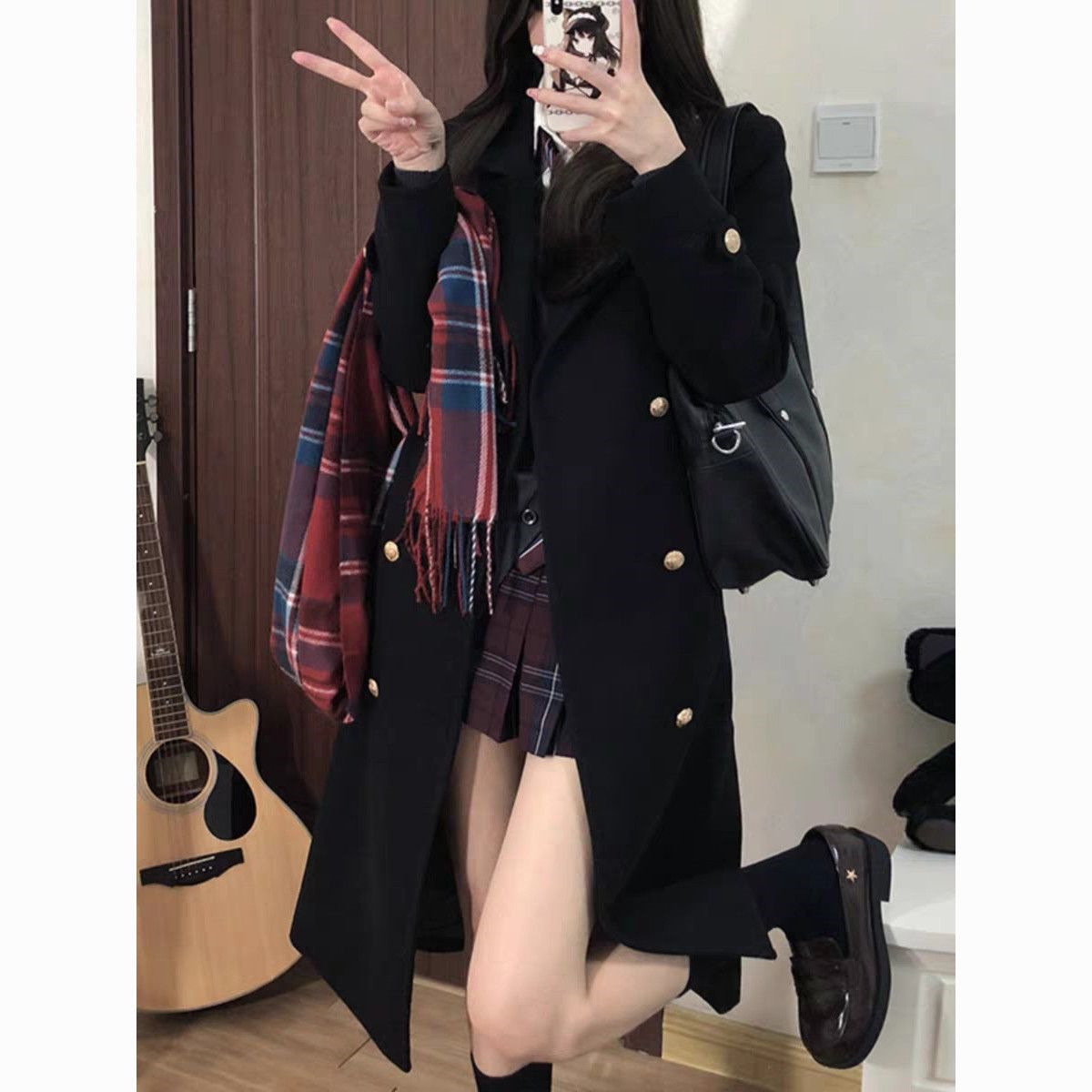 New Jk Coat Trench Coat Long Japanese Style College Student Women's Spring and Autumn Double-Breasted Blazer Trendy Preppy Style