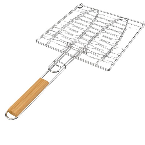 Barbeque net BBQ stainless steel grilled fish clip grilled fish net square clip barbecue net clip barbecue tools wholesale