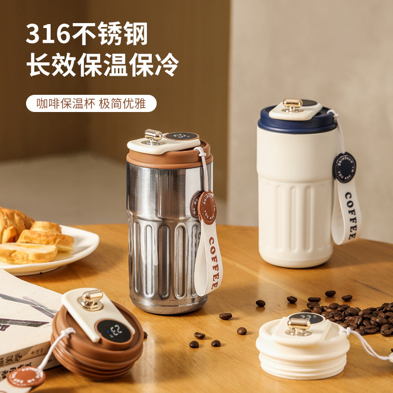 새로운 커피 컵 높은 색상 가치 휴대용 선물 물 컵 가구 두꺼운 야외 컵 316 스테인레스 스틸 보온병 컵