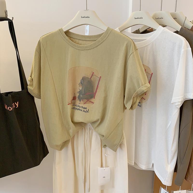 Super Soft Modal Short-Sleeve T-Shirt for Women, 2026 Summer New Korean Style, Loose Design, Niche Half-Sleeve Top, Trendy