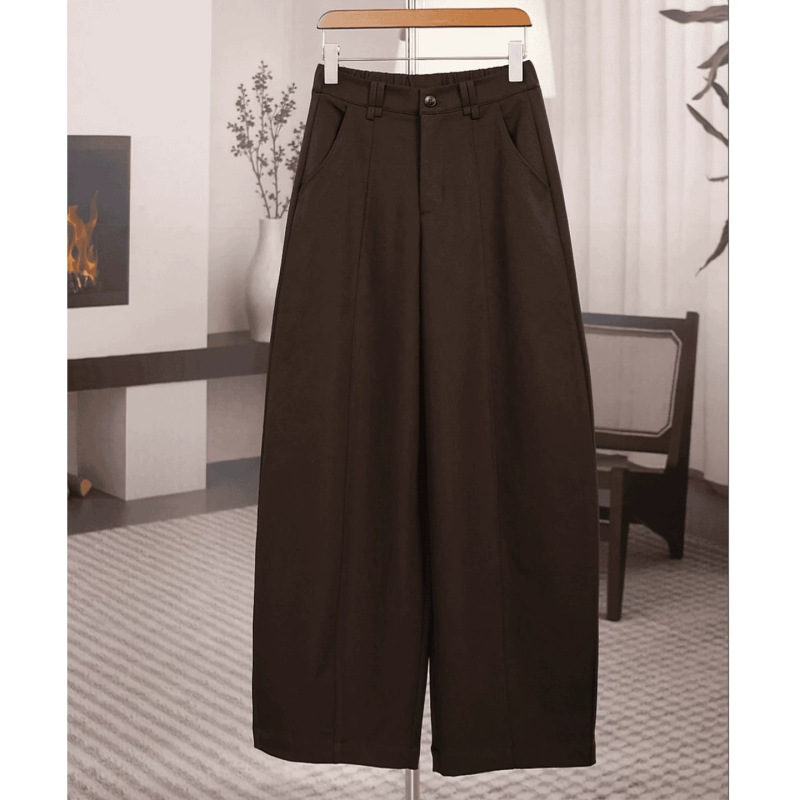2026 Autumn New High-Waisted Slimming Curved Balloon Pants for Women, Fashionable, Wrinkle-Free, Loose Fit, Hip-Covering, Versatile Casual Pants
