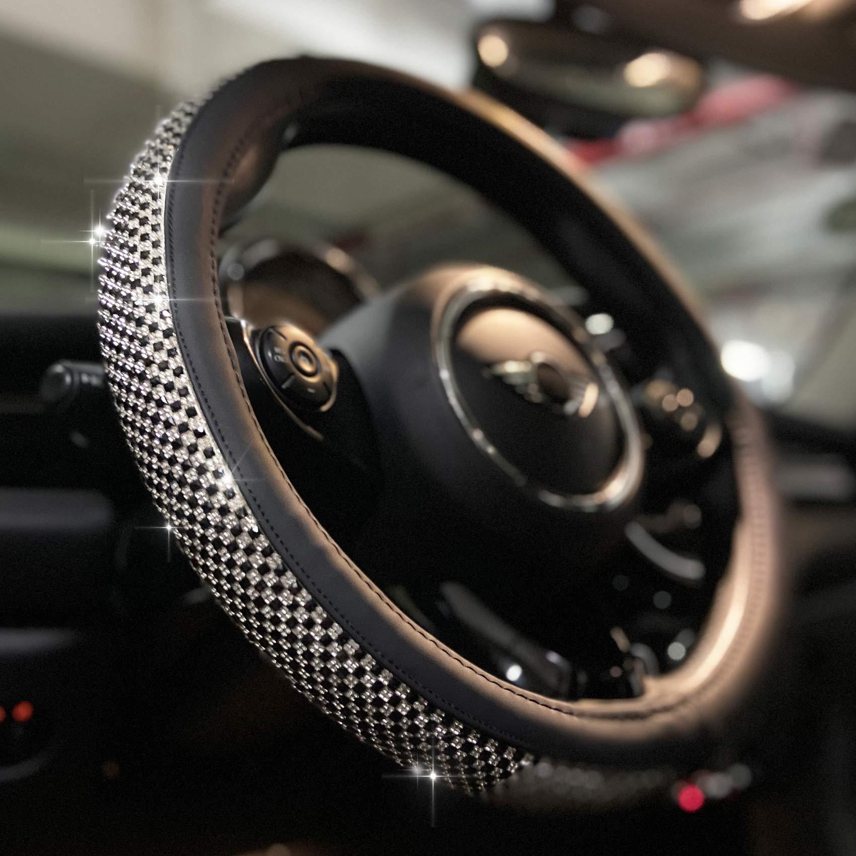Car diamond steering wheel cover Amazon foreign trade car handle cover rhinestone with drill four seasons universal handle cover wholesale