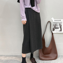 素町羊毛混纺直筒半裙女25秋冬款高腰显瘦中长款裙