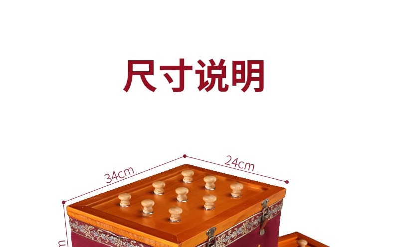 Wooden Moxibustion Box Du Mai Spine Ginger Moxa Burner Long Snake Back Device with 6 Moxa Sticks specifications
