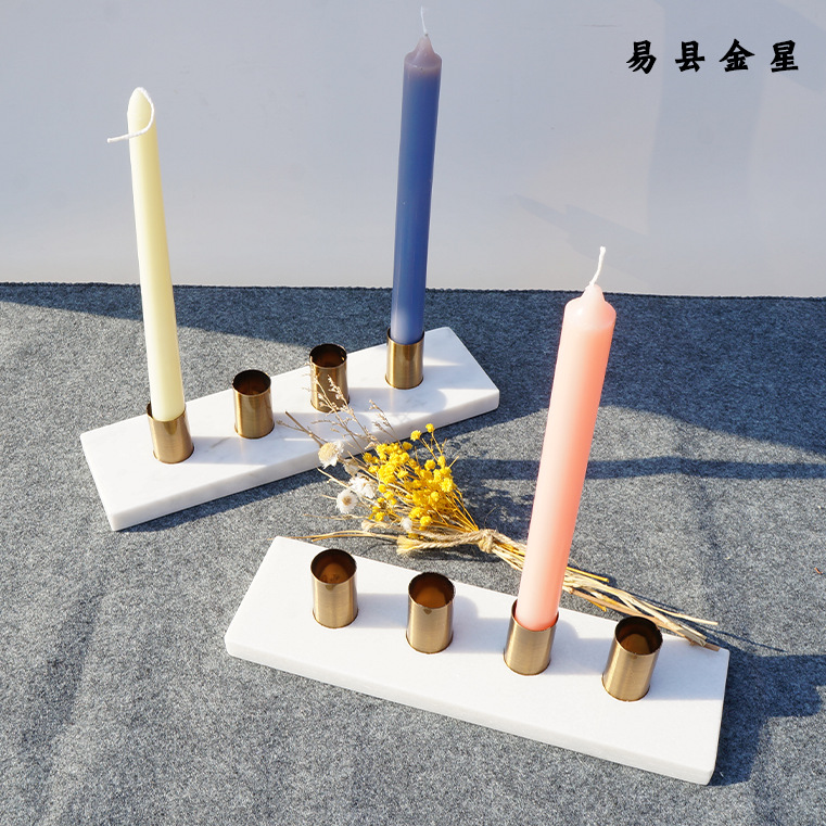 Candlestick Northern Europe Marble Copper Arts combination Candle Holders Manufactor Direct selling romantic Candlelight sets decorate candle
